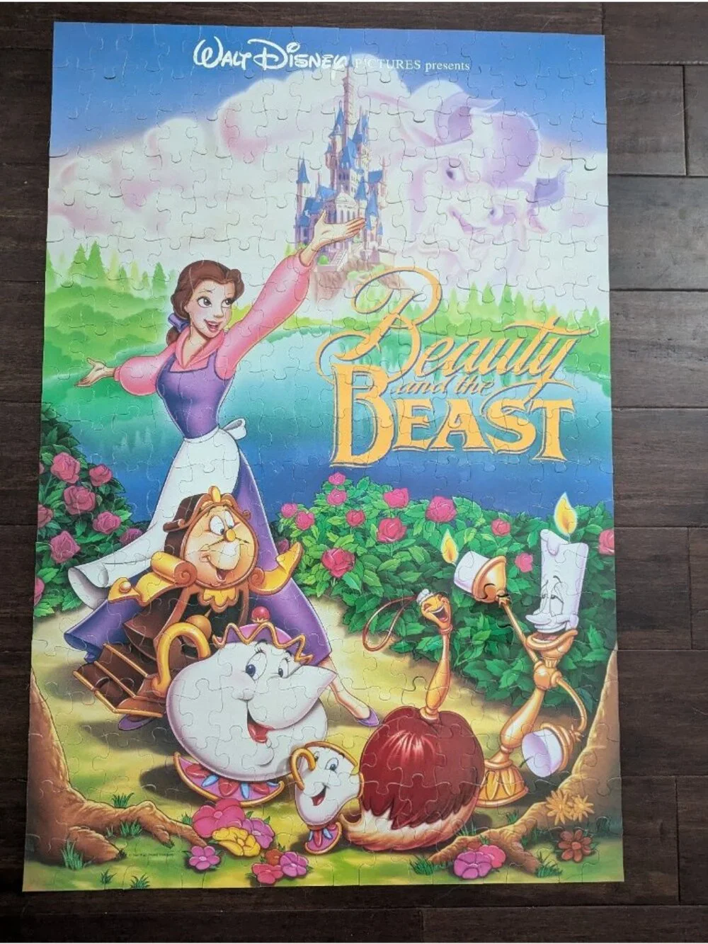 Lot of 4 Vintage Girls Jigsaw Puzzles Complete MB Belle Princess Little Mermaid